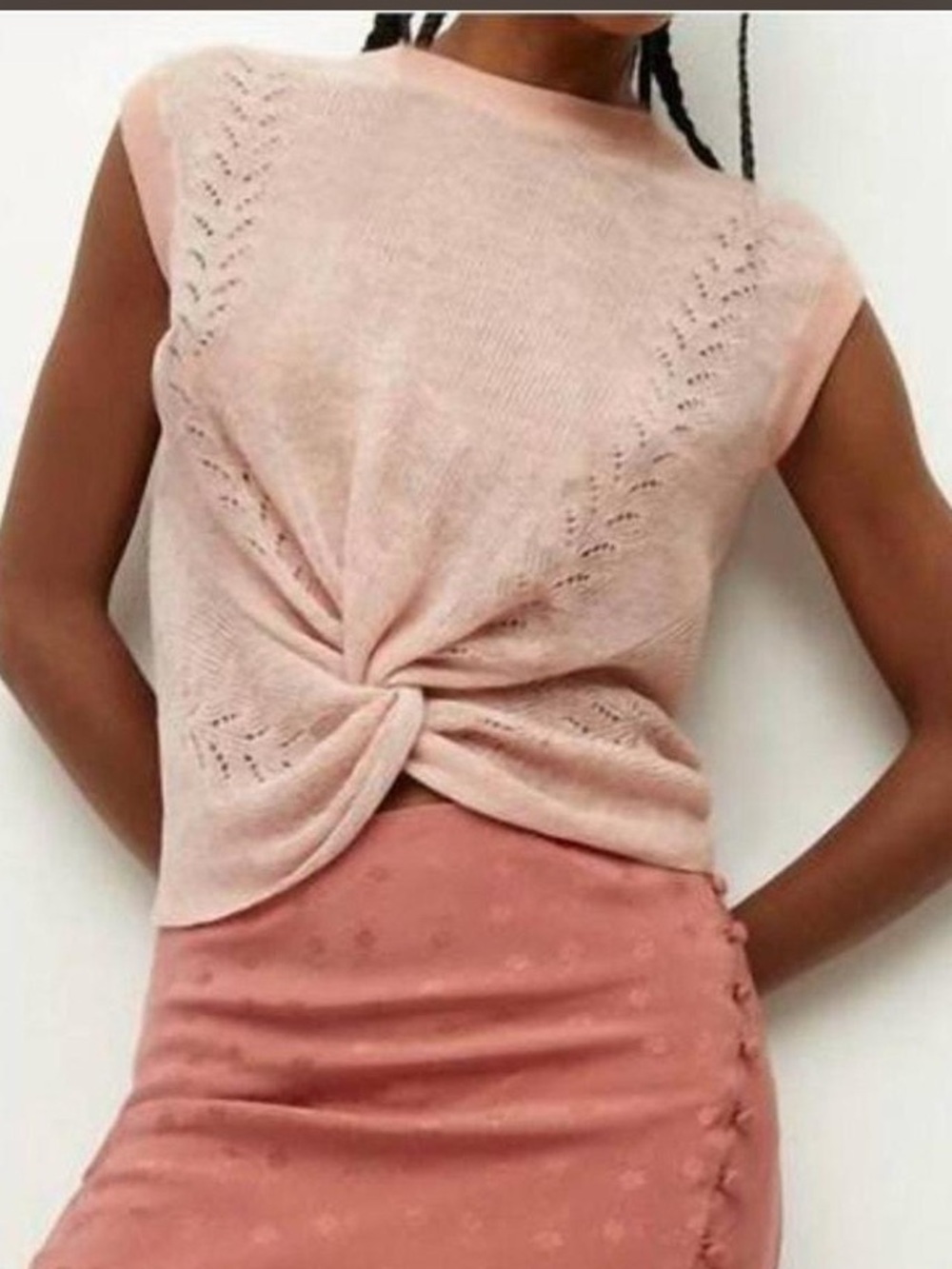 NWT Veronica Beard Kellen Knotted Sleeveless Knit Top